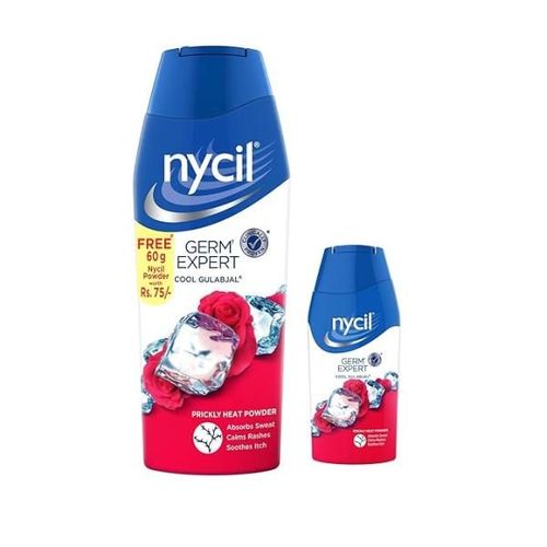 Nycil Germ Expert Powder - Cool Gulabjal 150 g (Free Cool Gulabjal 60 g)