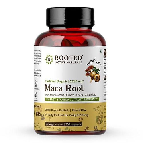 Rooted Active Naturals Maca Root with Reishi Veg Capsule 90's