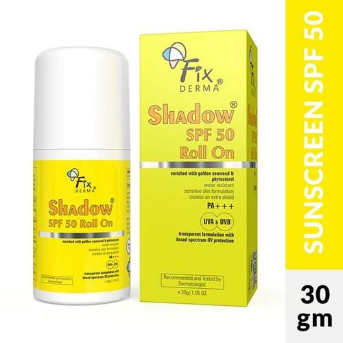 Fixderma Shadow Spf 50 Roll On, Sunscreen SPF 50 for Face 30 gm