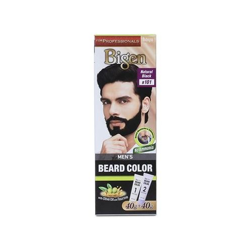 Bigen Men's Beard Color - B101 Black (40gm+40gm) 2's