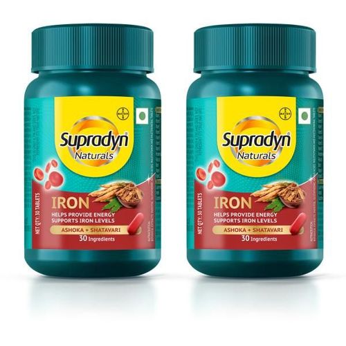 Supradyn Naturals Iron Tablet - Ashoka + Shatavari (Pack Of 2 x 30's)