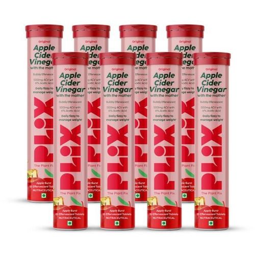 Plix Original Apple Cider Vinegar Effervescent Tablet - Apple Burst (Pack of 8 x 15's) 1's