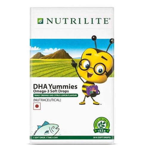 Nutrilite DHA Yummies Omega-3 Soft Drops - Tangy Orange and Citrus Lemon Flavour 30's