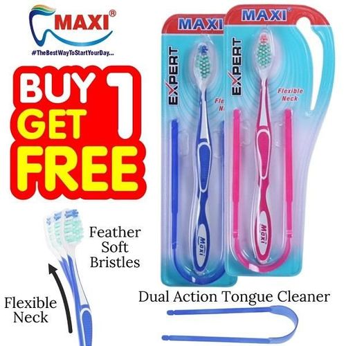 Maxi Expert Toothbrush & Tongue Cleaner (Buy 1 Get 1 Free)