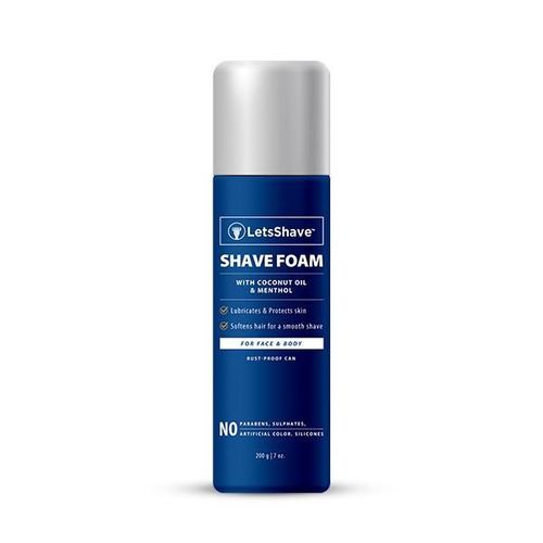 LetsShave Shave Foam - Coconut Oil & Menthol 200 gm