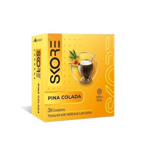 Skore 1500+ Raised Dots Condoms - Pinacolada 3's