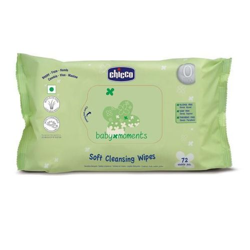 Chicco Baby Moments Soft Cleansing wipes without Flip cover 72's