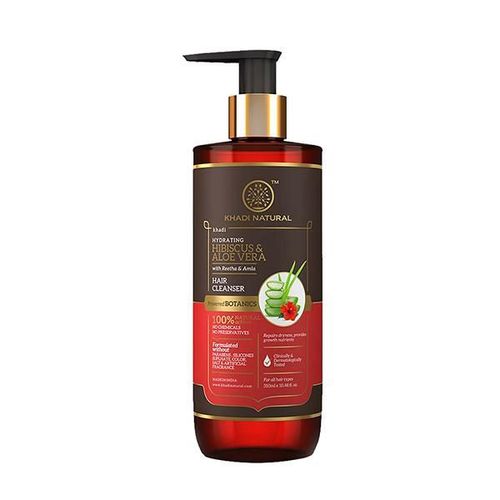 KHADI NATURAL HIBISCUS & ALOEVERA HAIR CLEANSER WITH REETHA & AMLA - POWERED BOTANICS 310 ml