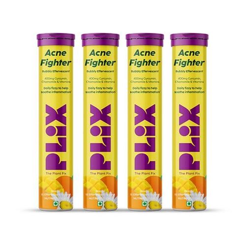 Plix The Plant Fix Acne Shield (15 Effervescent Tablets), Mango Twist Flavour 4's