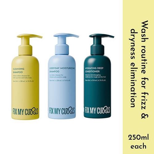 Fix My Curls Wash Day Trio, Cleansing & Moisturizing Shampoo, Hydrating Deep Conditioner 3's